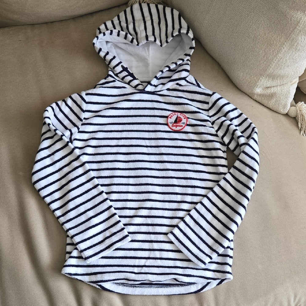 Janie and Jack Navy Striped Hoodie